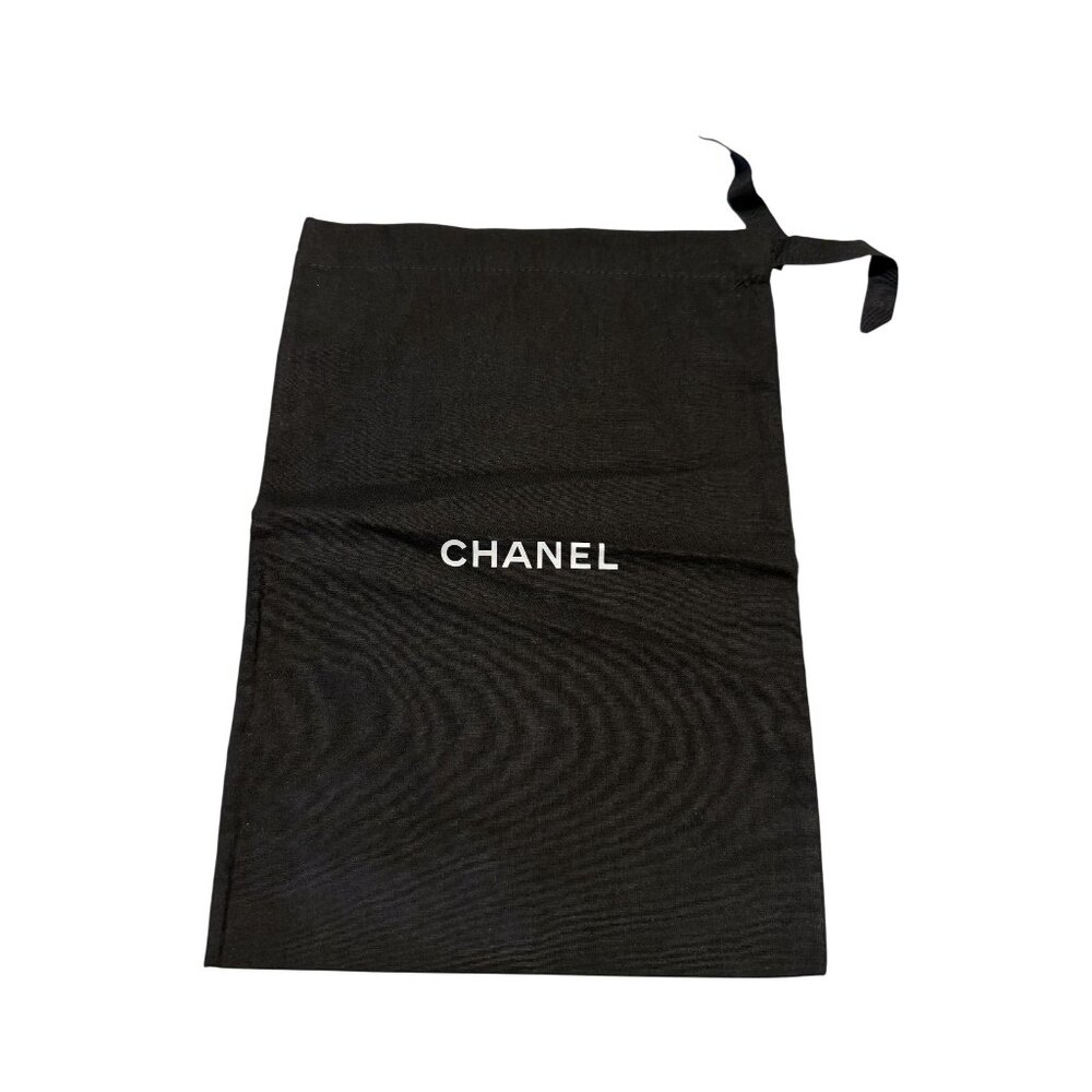 Chanel Black Spellout Logo Drawstring Dust Bag 9" x 13.5"